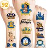Prince Temporary Tattoos Birthday Party Supplies Favors Decorations Baby Shower Prince Little Boy Royal Blue Super Cute 92PCS Tattoos Stickers for Kids Boys Girls Classroom Rewards Gifts Ideal