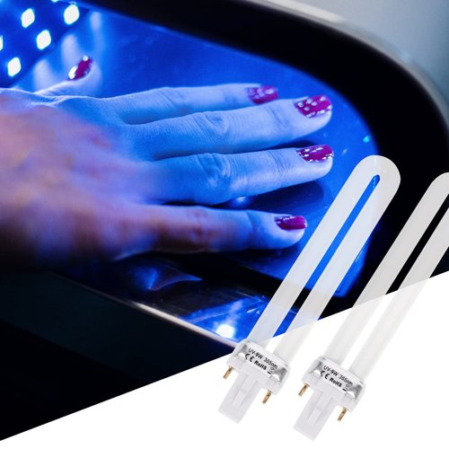 SEWACC 4pcs U- Shaped Lamp Bulb Tube 9W UV 365nm Lamp Tube for Nail Art Dryer UV Lamp Light Replacement