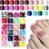Lifextol 576pc Press on Toenails for Women Toe Press on Nails Short Fake Toe Nails Press ons with Nail Adhesive Tabs, Acrylic Toe Nail Tips False Toenail Press ons Artifitial Fake Toenails