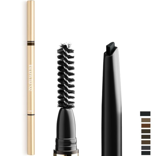 Browluxe Ultra Precise Eyebrow Pencil Waterproof, Long Lasting Brow Pencil with Castor Oil In Shade Coal