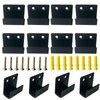 M MIMHOOY 12 Pcs Wall Mount Hanger Bracket, Mirror Hanger Brackets, Wall Hanger for Mirrors, Picture Frame, Tile, Ceramic, Wall Display (Small Size, Black)