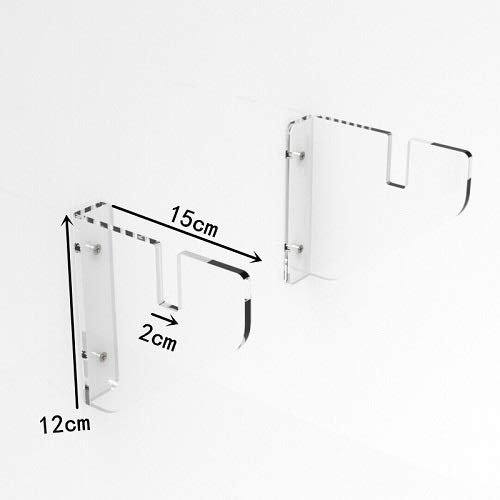 WANLIAN Skateboard Wall Mount Display Rack Skateboard Wall Rack Display Rack Hanger Rack Skateboard Wall Mount Bracket Deck Rack (Transparent 1 Pair)