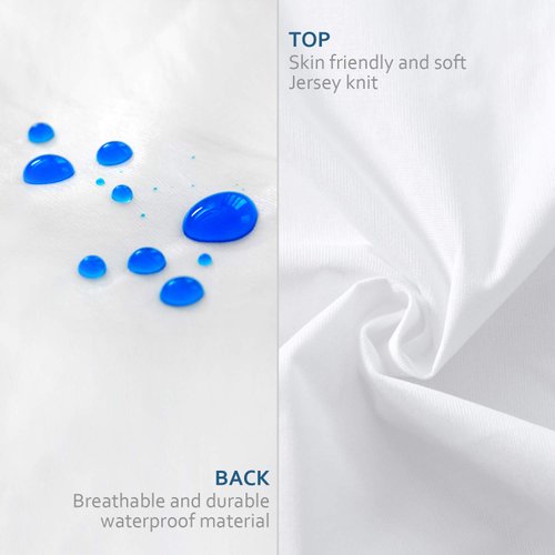 Waterproof Pillow Case Protector with Zipper 4 Pack Standard Size 20 x 26 inch White Pillow Protectors Feather Proof Pillow Covers Encasement Pillow Case