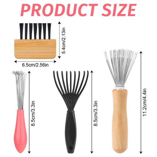 Comb Cleaner Tool Set 4 Pcs Hairbrush Cleaner Tool Hair Brush Cleaner Tool Comb Cleaning Brush Remover Cleaning Claws Rake Design Brush Cleaner for Home and Salon