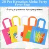 FHzytg 20Pcs Hawaiian Aloha Party Favor Bags, Non-Woven Aloha Gift Bags Summer Tropical Theme Goodie Bags Luau Treat Bags Candy Bag Aloha Party Decoration for Kids Birthday, Baby Shower