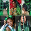 Ombre Green Pre stretched Braiding Hair, 3 Packs Kanekalon Box Braids Hair Extensions, 26 Inches Yaki Texture Braiding Hair Pre stretched