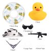 Duck for Cars, Rubber Duck for Car Dashboard, Squeaky Duck Bath Toy Yellow Duck Car Ornament Fun Cowboy Duck Car Accessories Car Dashboard Decorations with Swim Ring Hat Scarf Glasses (Style 4)