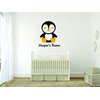Penguin Penguins Kids Boys Girls Room Decor Animals Childrens Wall Decal - Custom Monogram Vinyl Wall Art - Personalized Name Vinyl Lettering - Size 20x20 Inches