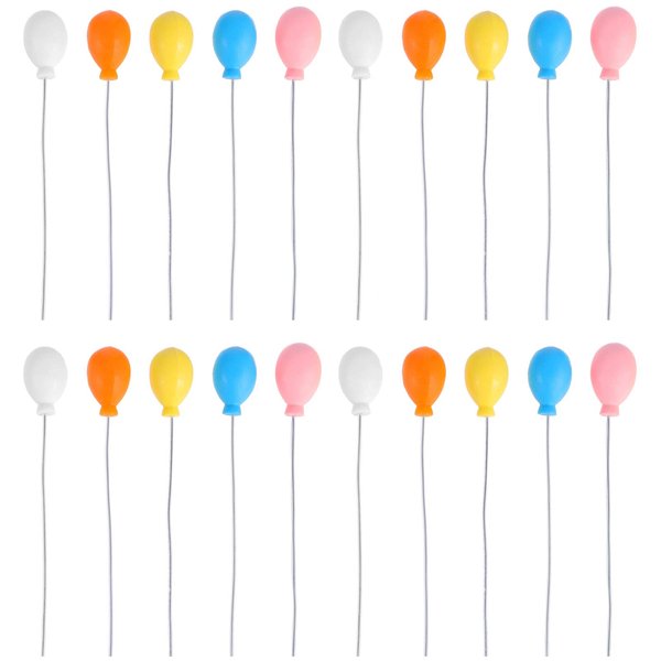TOYANDONA 50Pcs Miniature Balloons Dollhouse 3D Balloons Cake Picks Plastic for Fairy Garden Bonsai Dollhouse Cupcake Toppers Birthday Cake Toppers Decorations ( Ball Shape )