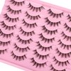 Manga Lashes Clear Band Natural Lashes Wispy Asian 12mm 3D Short Lashes D Curl False Eyelashes Pack by Kiromiro