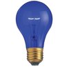 Satco S6082 25 Watt A19 130V Incandescent Light Bulb, Transparent Blue