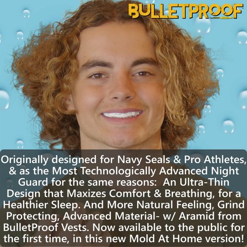 Bulletproof World’s Thinnest Night Guard is 3X Stronger! Dental TMJ Mouth Guard Grinding Teeth Clenching Nightguard Bite Sleep Sleeping Nighttime Bruxism Adult Youth Thin Mouth Guard