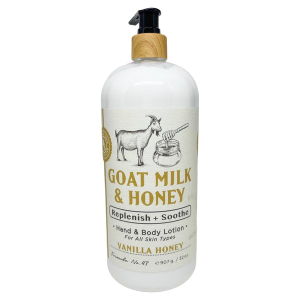 GOAT MILK & HONEY BODY & HAND LOTION VANILLA HONEY FOR ALL SKIN TYPES 32 oz