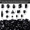 Umillars 500 Pieces Mixed Acrylic Sew on Flatback Rhinestones Crystal Acrylic Gems Diamante for Crafts DIY Dress Clothes Shoes Bag Decorations (Black)