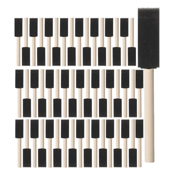 Bates- Foam Paint Brushes, 50 Pack, Foam Brushes 1 inch, Sponge Brushes, Sponge Paint Brush, Foam Brushes for Painting, Foam Brushes for Staining, Paint Sponges, Foam Brushes for Mod Podge Brushes