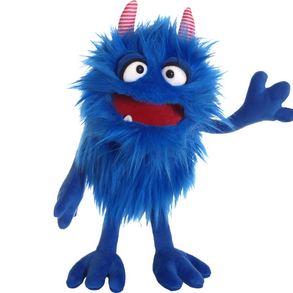 Living Puppets - Mack The 14-Inch Blue Friendly Monster, Plush Hand Puppet for Boys and Girls