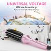 DAN Technology Curling Iron Brush, 1 inch, Ceramic, Pink, Adjustable Temperature, Dual Voltage, Fast Heating, Anti-Scald, Safety Auto Shut Off, for Curly Hair, HAIR IRON