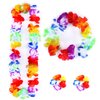 GINMIC Hawaiian Leis, Luau Party Favors, 40Pcs Tropical Hawaiian Party Necklace, Headbands And Wristbands