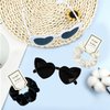HHENGDAS Satin Bridesmaid Scrunchies Set of 8 Bachelorette Heart Sunglasses Hair Ties Bridal Shower Gift for Wedding Bachelorette Party Favors Bridesmaid Proposal Gifts (White&Black)