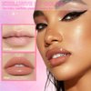 Panarciss Color Changing Lip Oil, Temperature Color Change Lip Gloss, Transparent Plumping Lip Oil, Non Sticky, Lightweight, Shiny Lip Tint Oil for Lip Care (#06 Clear to Pink Without Glitter)