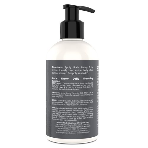 Uncle Jimmy Body Lotion for Dry Skin, Hand and Body Moisturizer Repairs Dry Skin and Retains Moisture, 8 Fl Oz