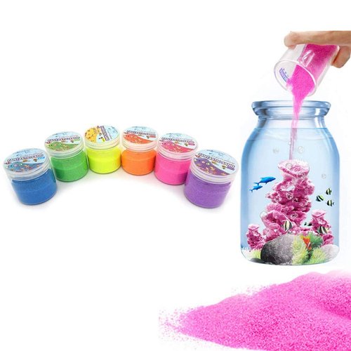 JULAN 6 Pack Magic Sand - Space Sand Hydrophobic Sand Play Sand Colored Sand Toys for Kids & Adults-6 Colors