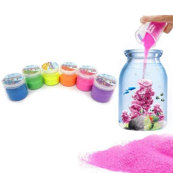 JULAN 6 Pack Magic Sand - Space Sand Hydrophobic Sand Play Sand Colored Sand Toys for Kids & Adults-6 Colors