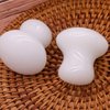 Uonlytech 2Pcs Gua Sha Facial Tools, White Jade Quartz Mushroom Face Massage Gua Sha Rollers Stones Scraping Massage Tool for Women Home Spa
