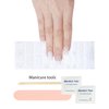 Wahrshei Semi Cured Gel Nail Strips | 20pcs French/White Plaid Semi Cured Gel Nails Sticker | Gel Nail Wraps UV for Home Nails DIY