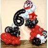5 Pcs Helmet Tire Balloons Race Car Wheels Birthday Party Supplies Boys Bike Bicycle Motorcycle Truck Theme Party Decorations Favor Foil Mylar Black and Red