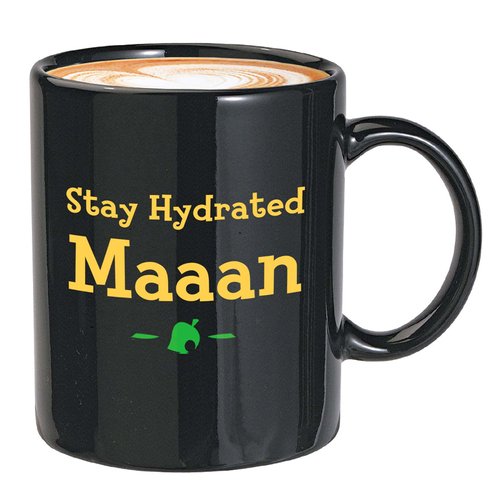 Bubble Hugs Game Coffee Mug - Stay Hydrated Maaan - Funny Animal Video Game For Gamers Hilarious Pun Nerdy Humor Geek 11oz Black