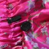 Extra Long Braid Hair Bonnet for Sleeping Satin Night Dreadlock Caps Bonnets for Black Women Braids,Shower Cap with Button (Rose Red Flowers)