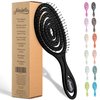 Ninabella Organic Detangling Hair Brush for Women, Men & Children - Does not Pull on Hair - Hair Straightening Brushes for Straight, Curly & Wet Hair - Unique Spiral Hairbrush