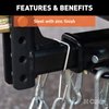 CURT 45807 Trailer Safety Chain Holder Bracket for 2-inch Shank, Clip-On Steel Hanger Hooks
