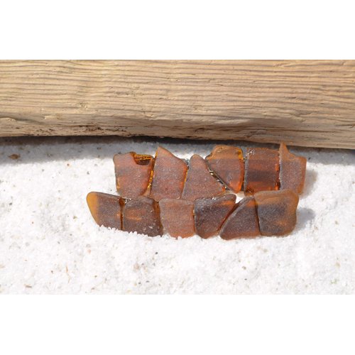 Genuine Surf Tumbled Brown Sea Glass Hair Barrettes (set of 2)