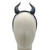 ATekatac Devil Horn Hair Clips Halloween Cosplay Gothic Hairband 3D Print Demon Horn Hairband (Round Black Red)