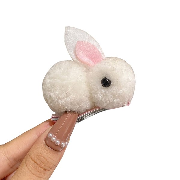 Cute cartoon rabbit hair clip three-dimensional soft plush rabbit hair clip suitable for fine hair to fix cute rabbit hair claw hair clip(BT)