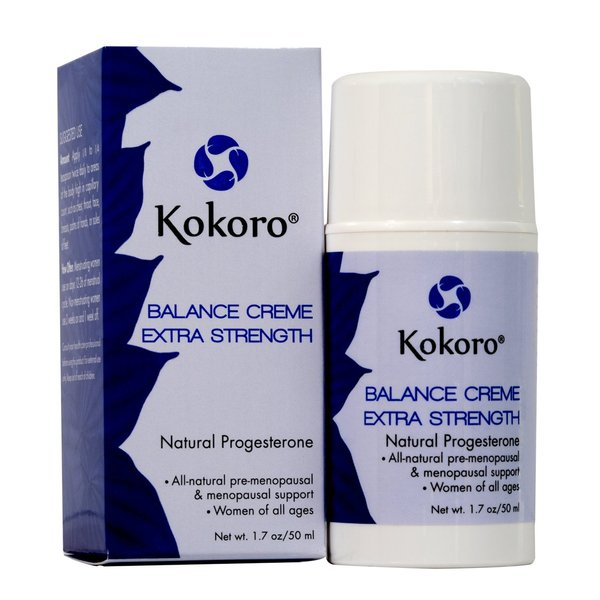 Kokoro Extra Strength Natural Progesterone Balance Creme, 1.7 oz Pump, Extra Strength for Menopause Support, Paraben-Free, No Phytoestrogens, Vegan and PETA Formulation