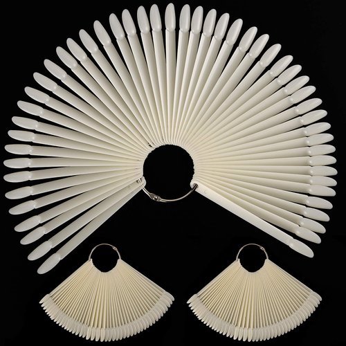 KINJOEK 3 Set Total 150 Tips Natural Nail Swatches Sticks, Nail Art Supplies Practice Display Sample Board for Polish Color Display and Home DIY, Natural