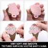 Baby Food Grade Silicone Teether Toy with One Piece Design Pacifier Clip Holder,Teething Pain Relief Toys Gift Set for 3 Months+ Boys and Girls,Freezer Safe,BPA Free. (Ice Cream)
