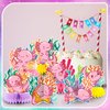 Liliful 12 Pcs Axolotl Party Decorations Axolotl Honeycomb Centerpieces Axolotl Party Favors Cute 3D Double Side Axolotl Table Topper for Axolotl Birthday Shower Backdrop Decoration