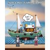City Fishing Boat Building Set with 3 Fisherman Minifigures, Ship Building Kit with Fishing Toys, Christmas Birthday Gifts Toys for Adults Kids, Compatible with Lego Boat Ship, 610 PCS