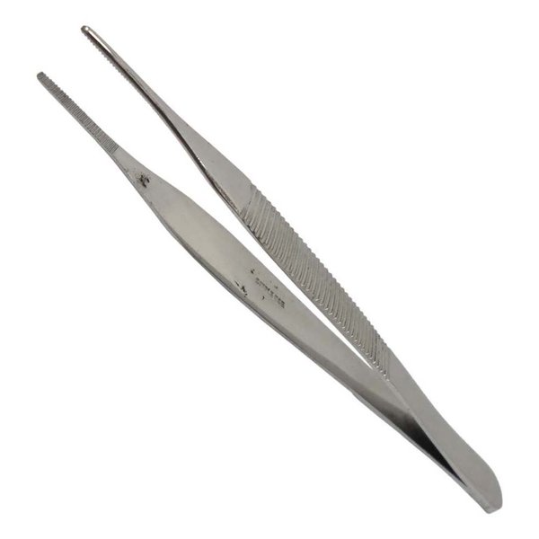 JEWEL TOOL (2 Pack) 4.75" Tissue Tweezer | Textured Handle & Special End Teeth | First Aid Essential