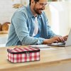 IHCVHQX Lunch Bag for Men Women Red White Gingham Check Insulated Lunch Bag Flat Lunch Pail Reusable Cooler Bags Lunch Tote Bag for School Office Picnic Travel