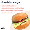 Huxley & Kent for Dogs | Hamburger (Small) | 4th of July Power Plush Dog Toy with Squeaker | Funny Dog Toy | Cute Dog Toy | H&K Squeaky Dog Toy