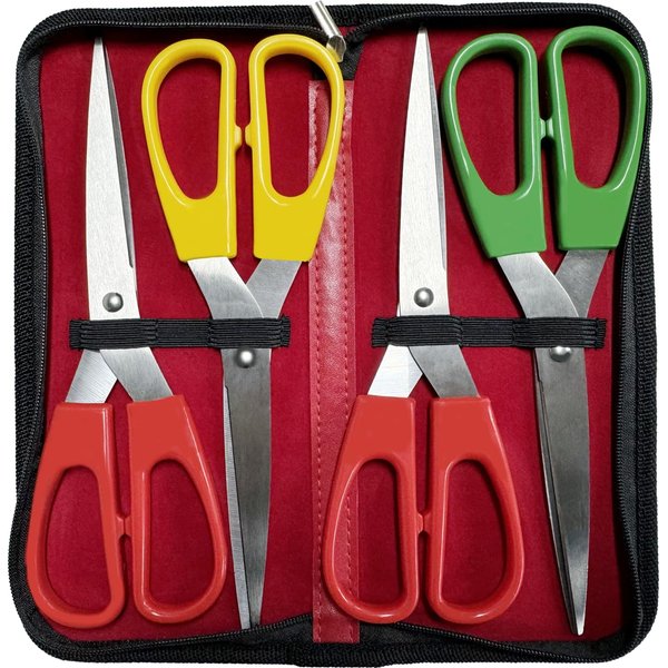 G.CATACC 4-Pack Scissors All Purpose with Ultra Sharp Blade, Comfort-Grip Handles for Office Home School Sewing Fabric Craft Supplies, Right/Left Hand User