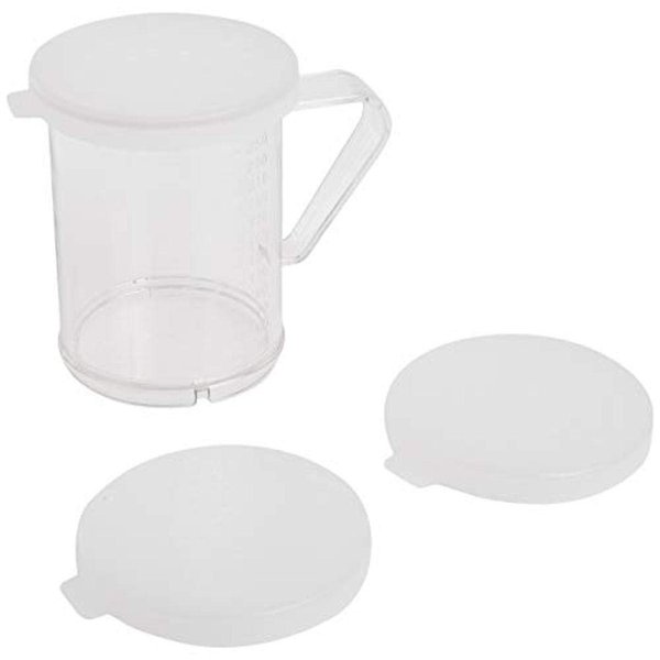 Winco Winware 10-Ounce Polycarbonate Dredge with 3 Snap-on Lids, 1 Count (Pack of 1), Plastic