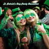 Bylion St. Patricks Day Party Favors Set Green Shamrock Sunglasses for Adults St. Patricks Day Accessories Green Shamrock Beads Necklaces Silicone Bracelet Rubber Wristbands for Party Supplies