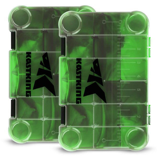KastKing Bait Vault Camouflage Tackle Box, Plastic Tackle Trays, Fishing Tackle Box Storage Organizer with Removable Dividers, 2 Packs Lure Boxes Terminal Tackle Storage, Rounded Corner