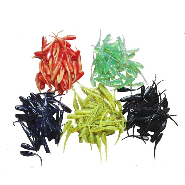 East Rain Tadpole Soft Bait for Fishing Lures(PVC/1.97inch/0.04oz/250pcs of Package/5 Colors) (ERJXSQ01-05-250pcs)